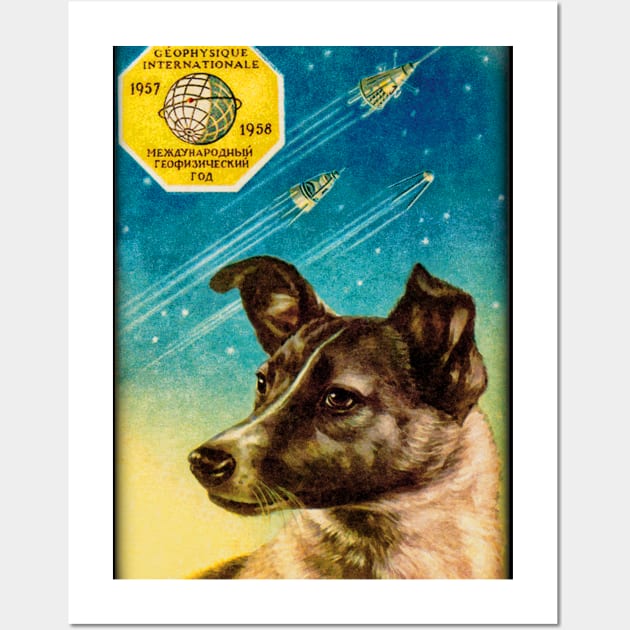 Laika the Sputnik 2 Russian Space Dog! Wall Art by dudepal